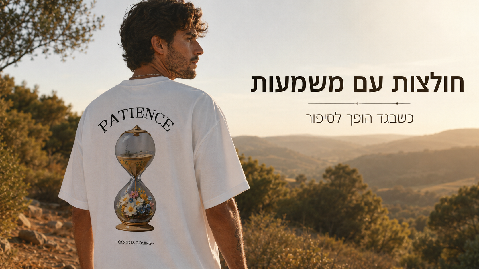 חולצה עם משמעות של Alient. Art & Fashion עם יצירת התבוססות בפריחה